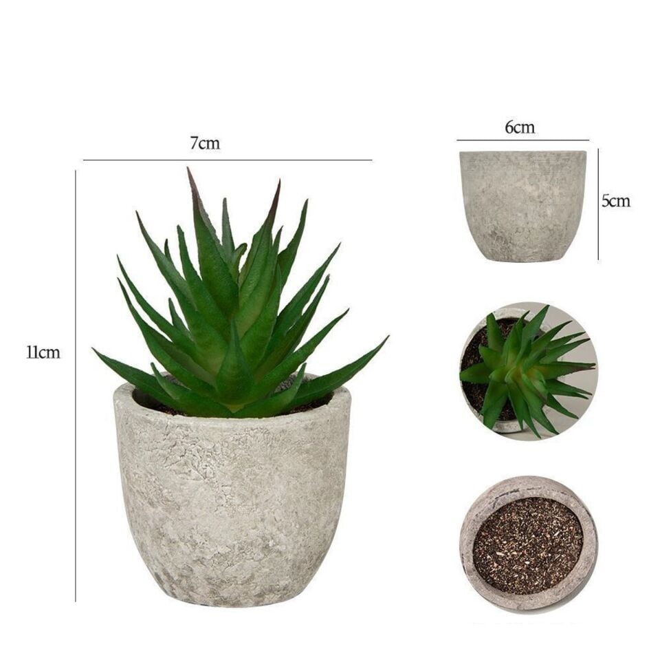 YAPAY BİTKİ BENEKLİ ALOE KAĞIT HAMURU SAKSILI