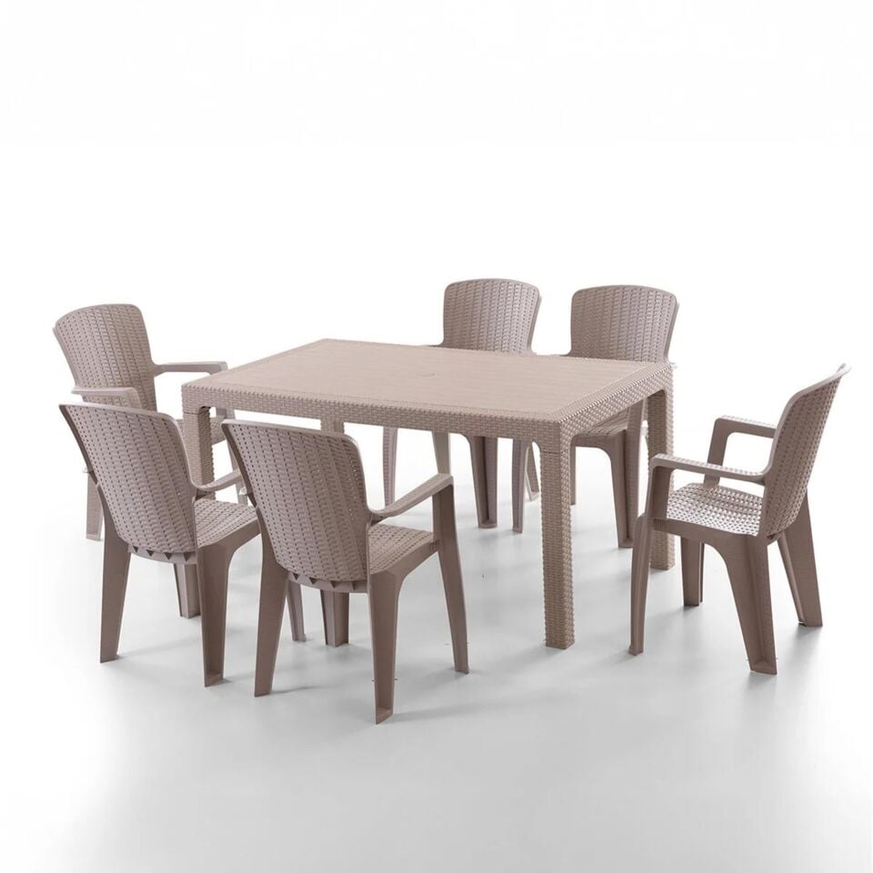 NET*/MASA SANDALYE TK. SİDE 6 KİŞİLİK 150x90x75CM