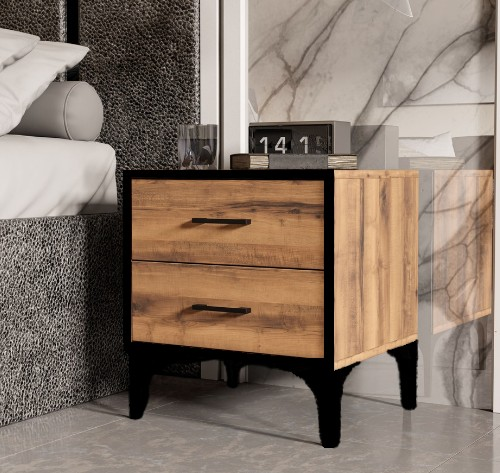 KOMODİN 2 ÇEKMECELİ ÇAM 47x40x47CM