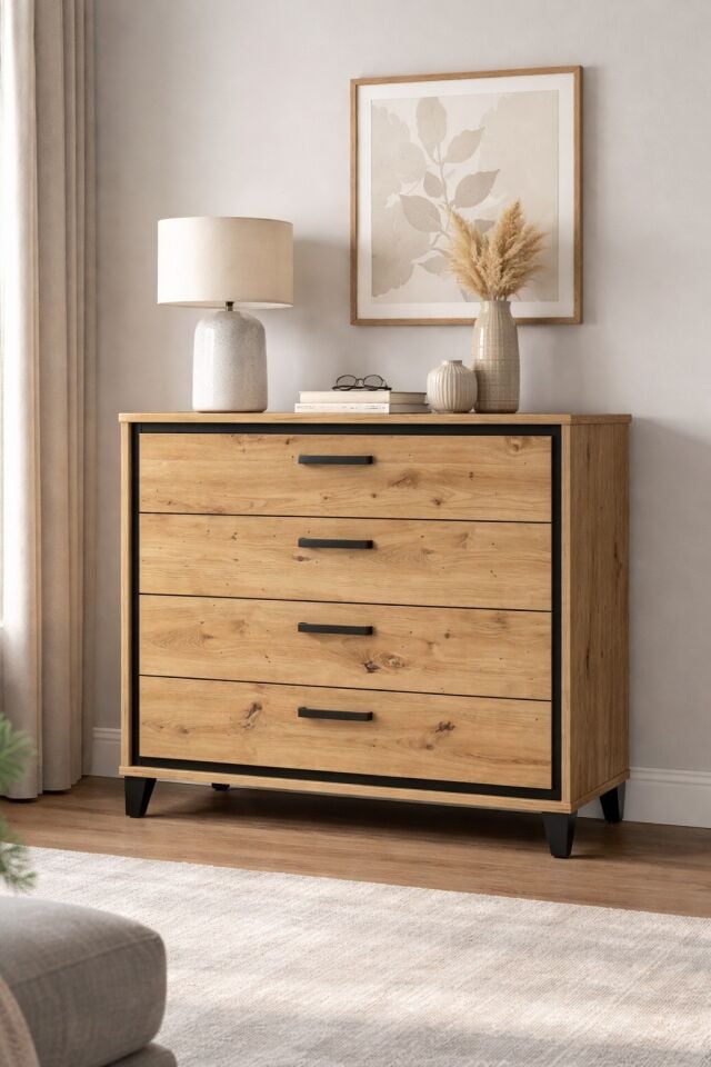 ŞİFONYER 4 ÇEKMECELİ ÇAM 80x40x92CM