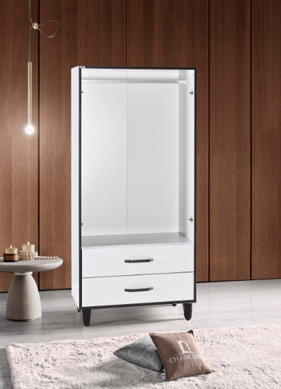 DOLAP 2 KAPAKLI 2 ÇEKMECELİ BEYAZ 86x45x182CM