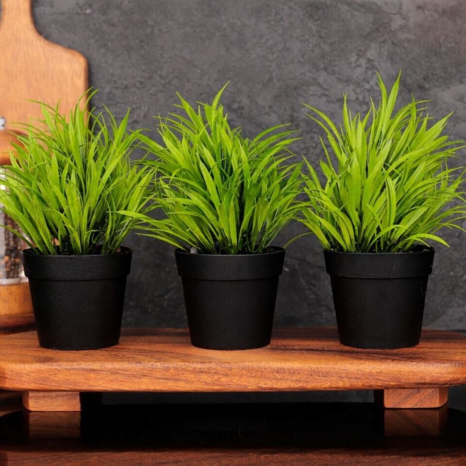 YAPAY ÇİÇEK KURDELE SAKSILI 23CM