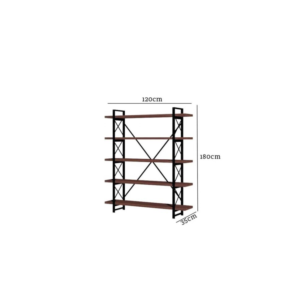NET*/KİTAPLIK METAL/WOOD EVDEMO 120x35x180CM BEYAZ
