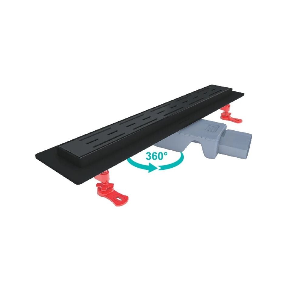 ORT-KANALLI YER SÜZGECİ 360° 60CM MAT SİYAH