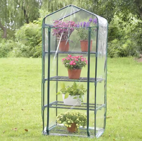 TEKERLEKLİ PORTATİF ŞEFFAF BAHÇE SERASI 4 KATLI