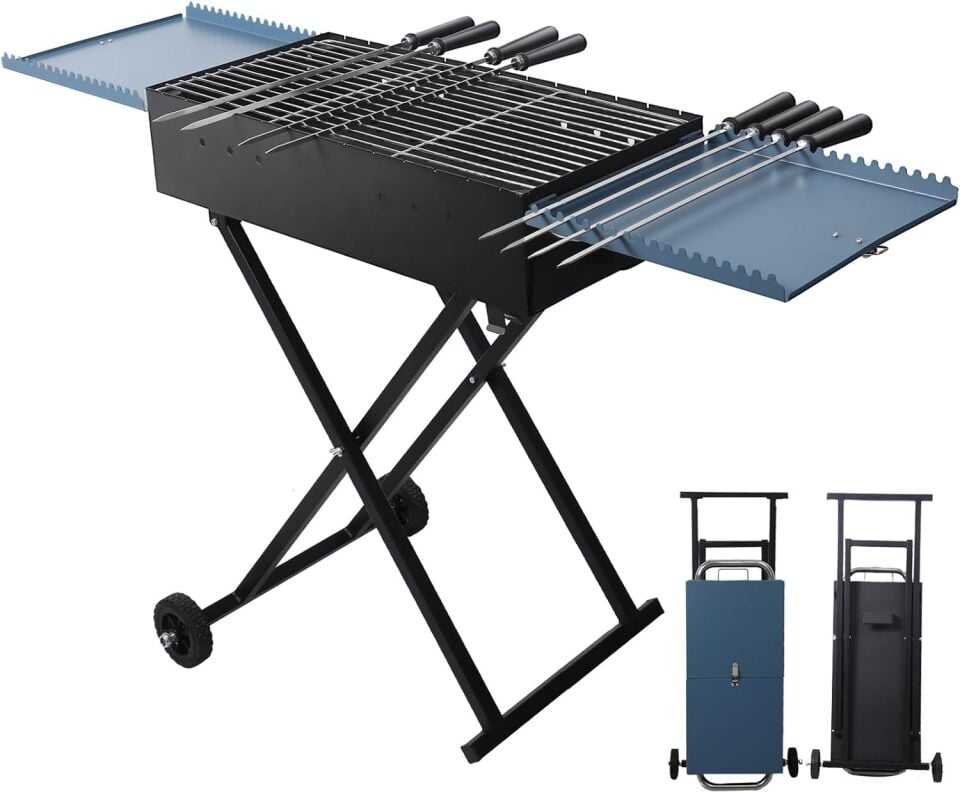 MANGAL KATLANIR ÇAPRAZ AYAK SİYAH 30X60