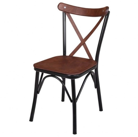 SANDALYE ÇAPRAZ AHŞAP İSKELET CEVİZ