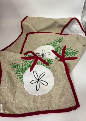 YILBAŞI RUNNER MASA ÖRTÜSÜ KIRMIZI ÇİÇEK KREM