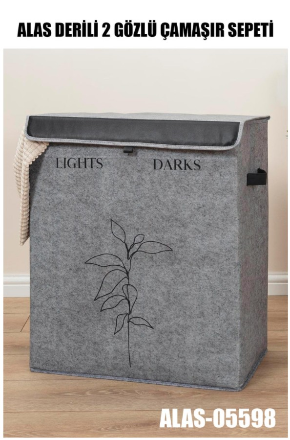 ÇAMAŞIR SEPETİ DERİLİ  2 GÖZLÜ