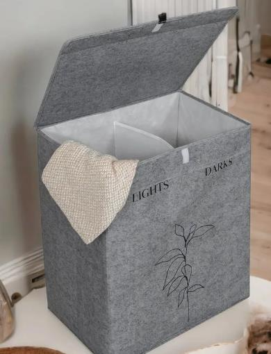 ÇAMAŞIR SEPETİ DERİLİ  2 GÖZLÜ