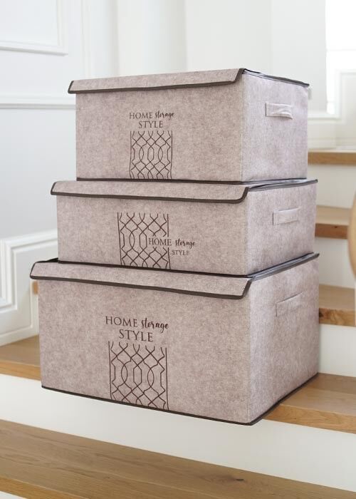 KUTU KEÇE KAPAKLI MEGA PLUS BEJ-GRİ