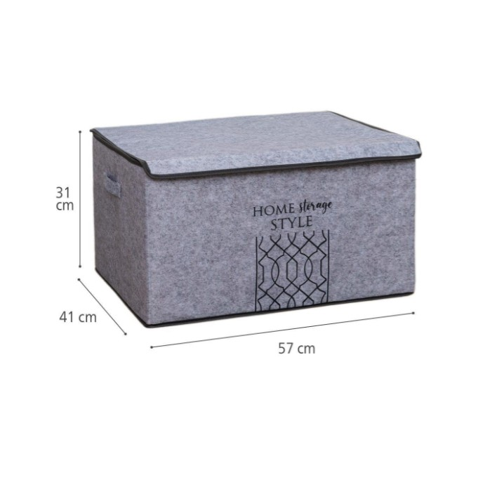 KUTU KEÇE KAPAKLI MEGA PLUS BEJ-GRİ