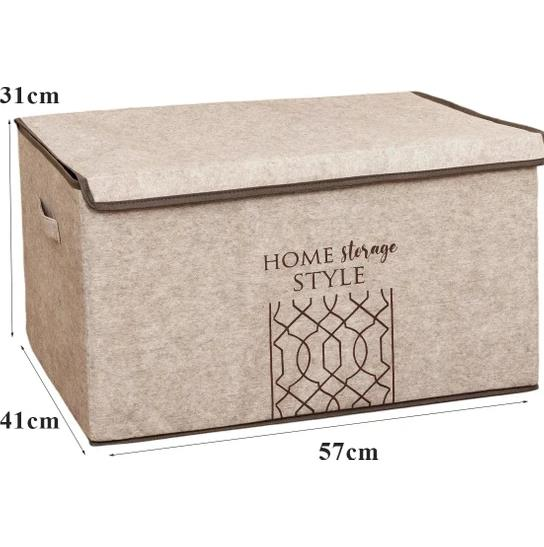 KUTU KEÇE KAPAKLI MEGA PLUS BEJ-GRİ