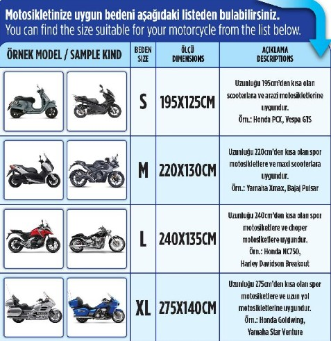 AUTOMIX 4 MEVSİM MOTOSİKLET ÖRTÜSÜ MEDIUM