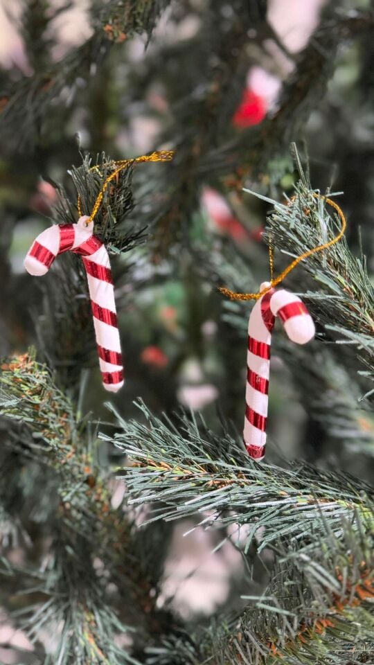 ŞEKER BASTON 6LI ASILI BEYAZ ÇİZGİLİ KISA