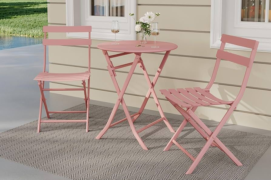 BAHÇE MASA TAKIMI RENKLİ MASA+ 2 SANDALYE