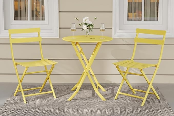 BAHÇE MASA TAKIMI RENKLİ MASA+ 2 SANDALYE