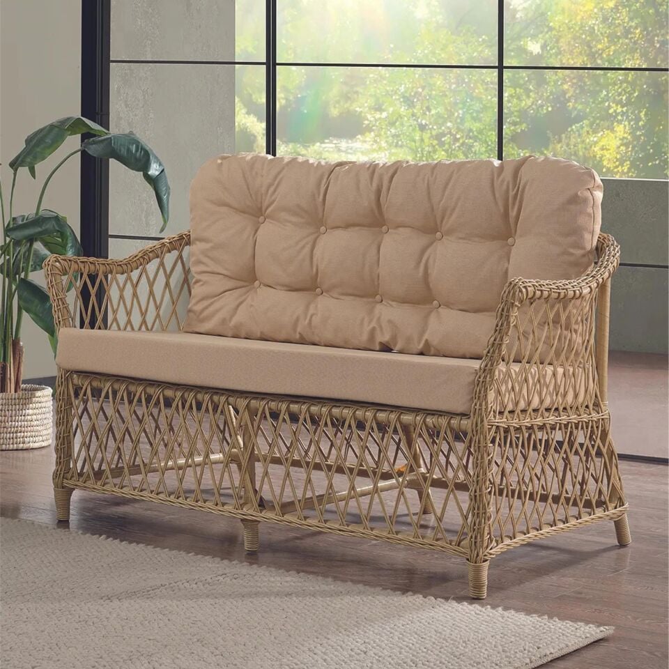 NET*/OTURMA GRUBU ICON RATTAN 2+1+1 CAM MASA CAPPU