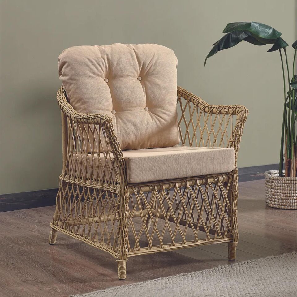 NET*/OTURMA GRUBU ICON RATTAN 2+1+1 CAM MASA CAPPU