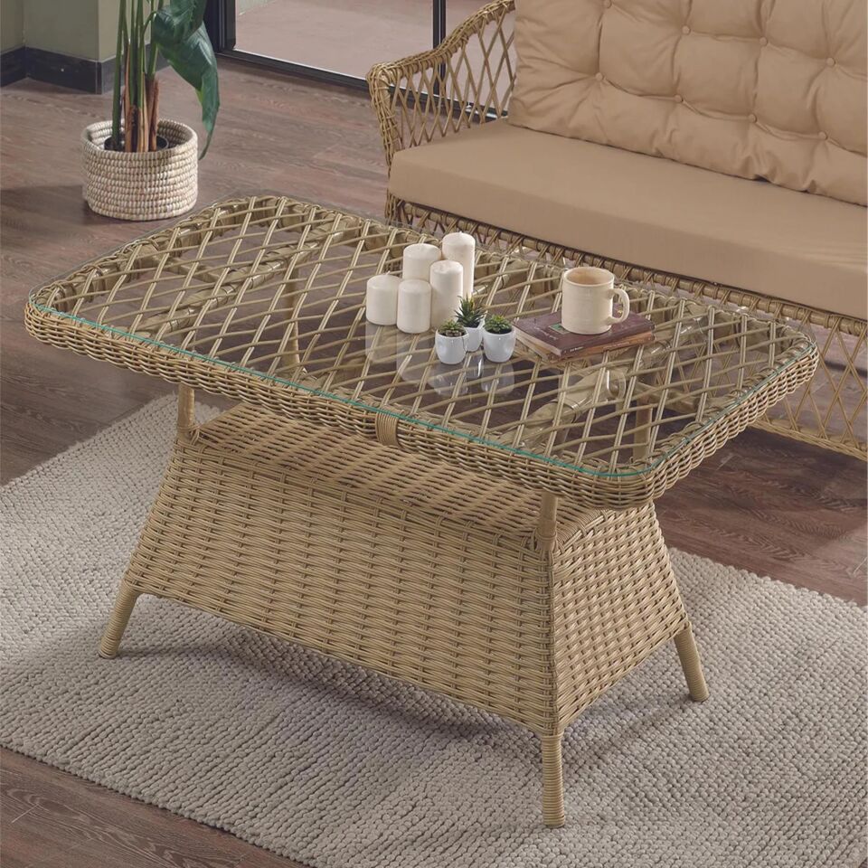 NET*/OTURMA GRUBU ICON RATTAN 2+1+1 CAM MASA CAPPU