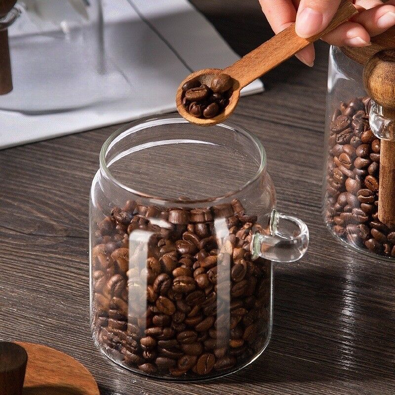 KAVANOZ CAM AHŞAP AKASYA KAPAKLI 3LÜ SET