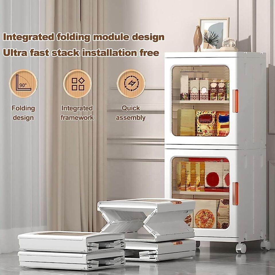 DOLAP KATLANABİLİR 3 KATLI PLASTİK DEPOLAMA DOLABI