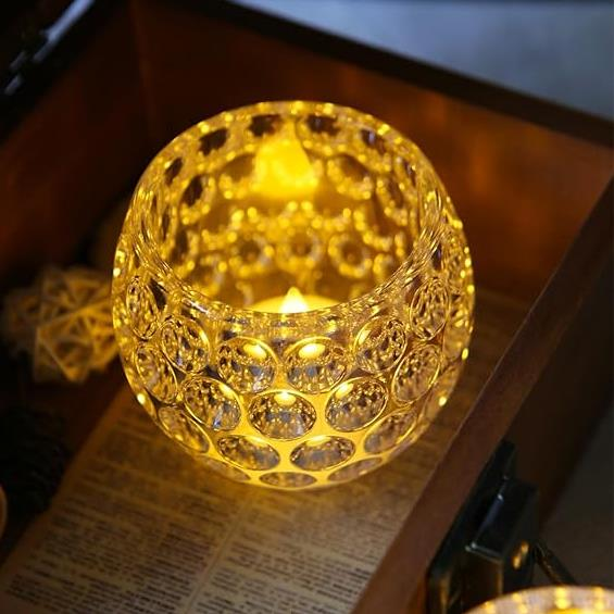 YAPAY MUM TEALIGHT KRISTAL ELMAS PİLLİ