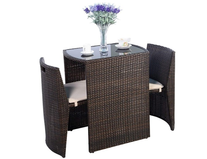 NET*/MASA SETİ İÇE GEÇMELİ RATTAN 1MASA+2 SAND