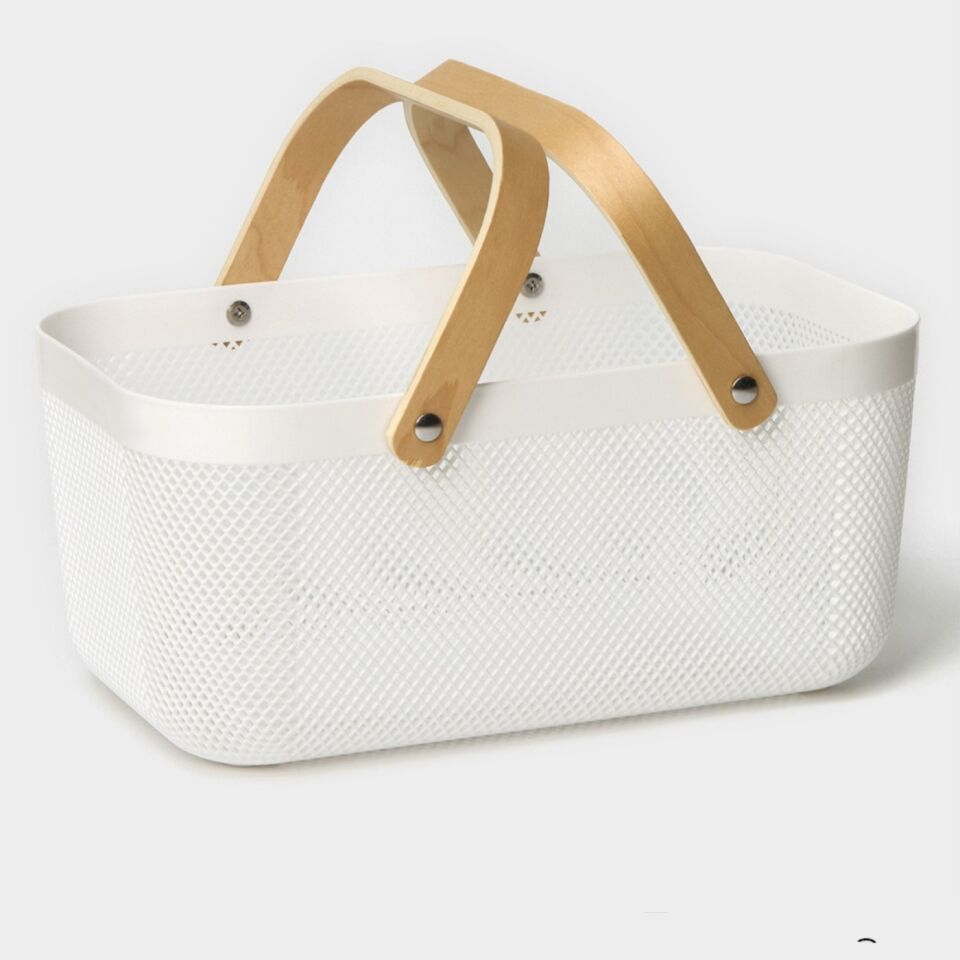 SEPET AHŞAP SAPLI TEL SEPET  35X20X17