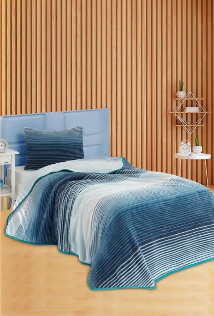 YATAK ÖRTÜSÜ SETİ URBAN DREAM 2 PRÇ. SOMON/MAVİ