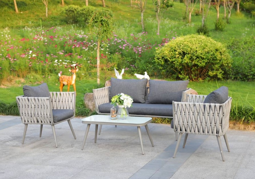 NET*/BAHÇE OTURMA GRUBU MİNDERLİ GRİ AYAK