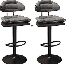 BAR SANDALYESİ POFUDUK AYRIK YASLANMA GRİ