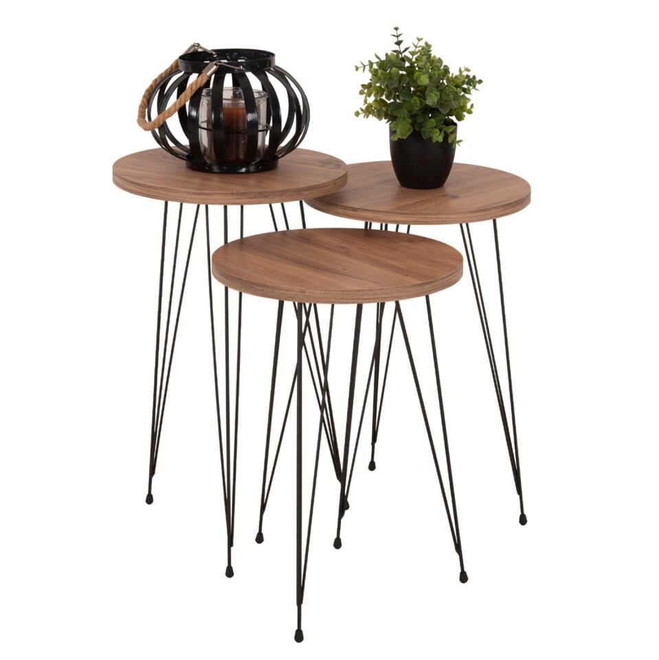 SEHPA YUVARLAK TEL AYAK 3LÜ ÇAM