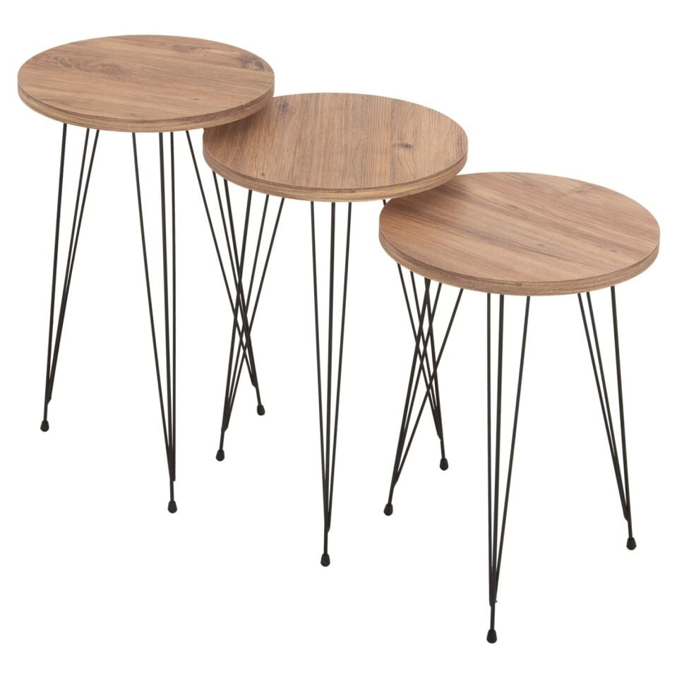 SEHPA YUVARLAK TEL AYAK 3LÜ ÇAM