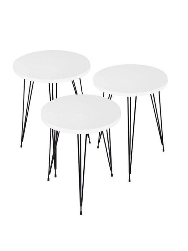 SEHPA YUVARLAK TEL AYAK 3LÜ BEYAZ