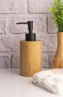 SIVI SABUNLUK LİNEN YUVARLAK BANYO SERİSİ AHŞAP