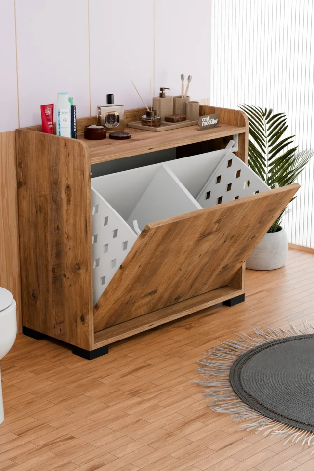 ÇAMAŞIR DOLABI İKİ BÖLMELİ YATAY ÇAM