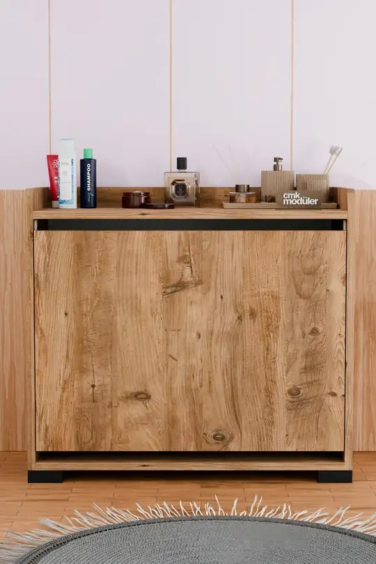 ÇAMAŞIR DOLABI İKİ BÖLMELİ YATAY ÇAM