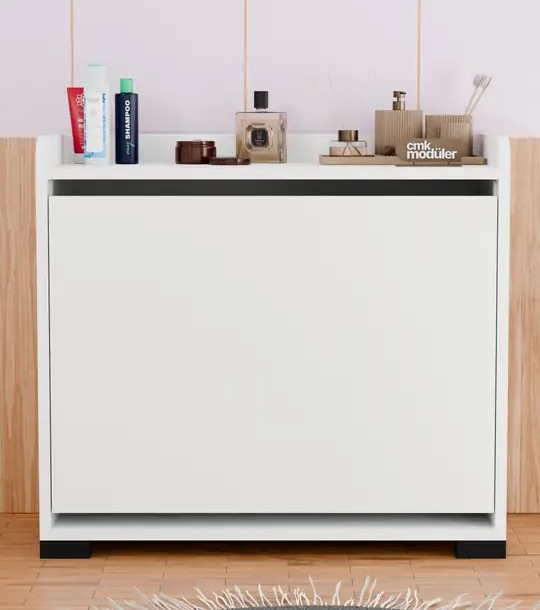 ÇAMAŞIR DOLABI İKİ BÖLMELİ YATAY BEYAZ