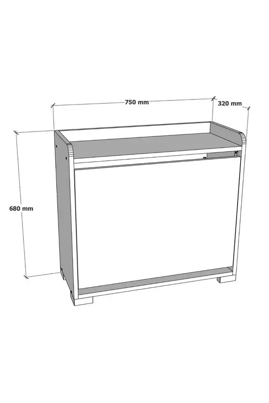 ÇAMAŞIR DOLABI İKİ BÖLMELİ YATAY BEYAZ