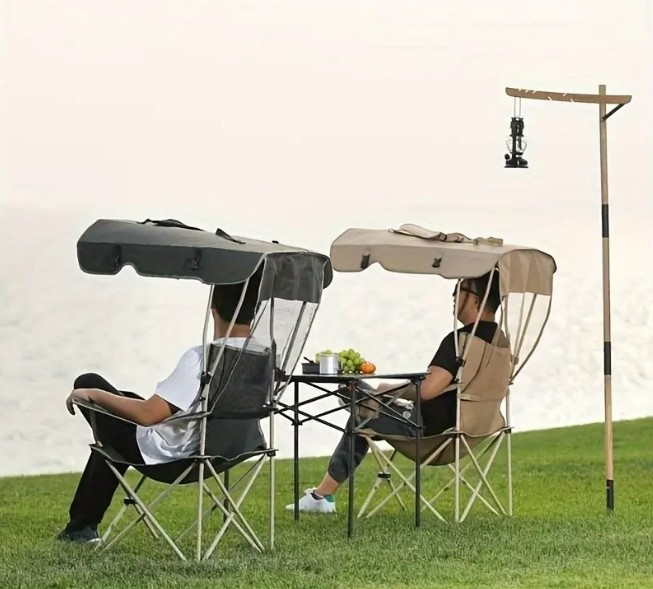 NET*/ KAMP SANDALYESİ KATLANIR GÖLGELİKLİ