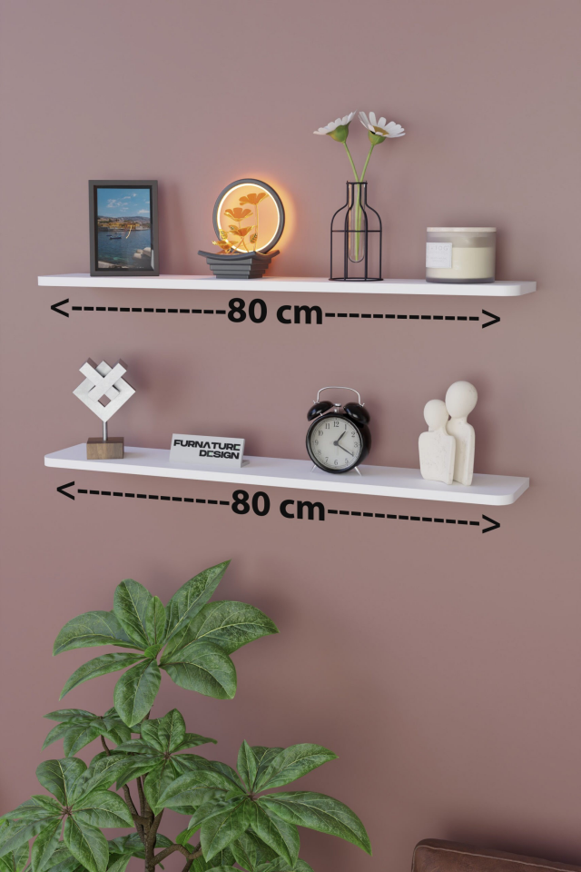 RAF SETİ DUVARA MONTE 80 CM BEYAZ