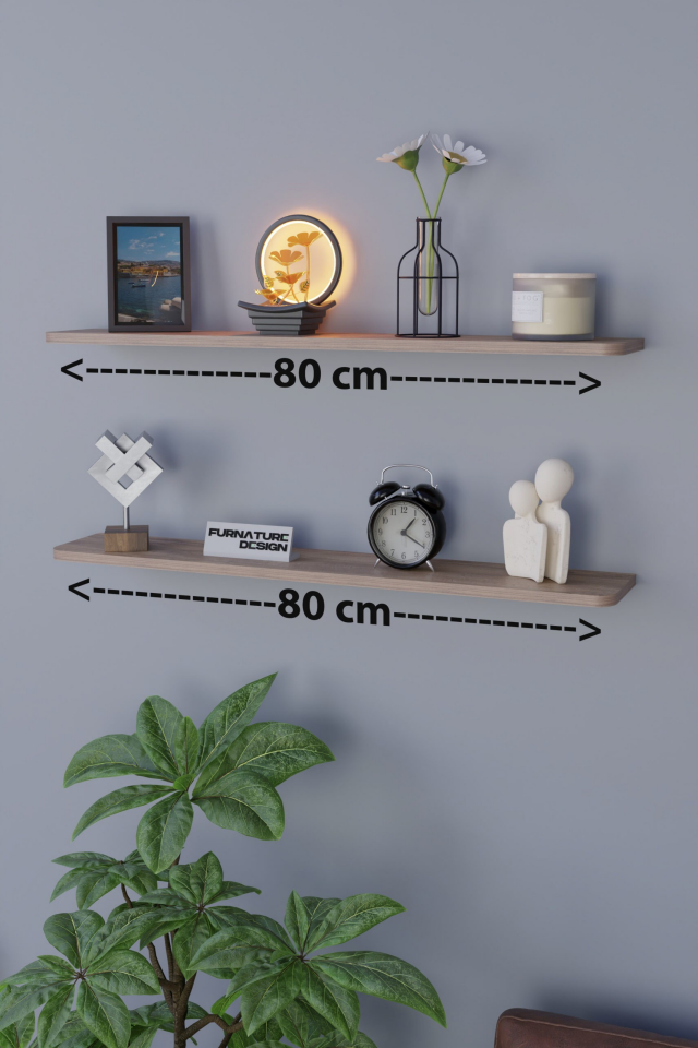 RAF SETİ DUVARA MONTE 80 CM ÇAM