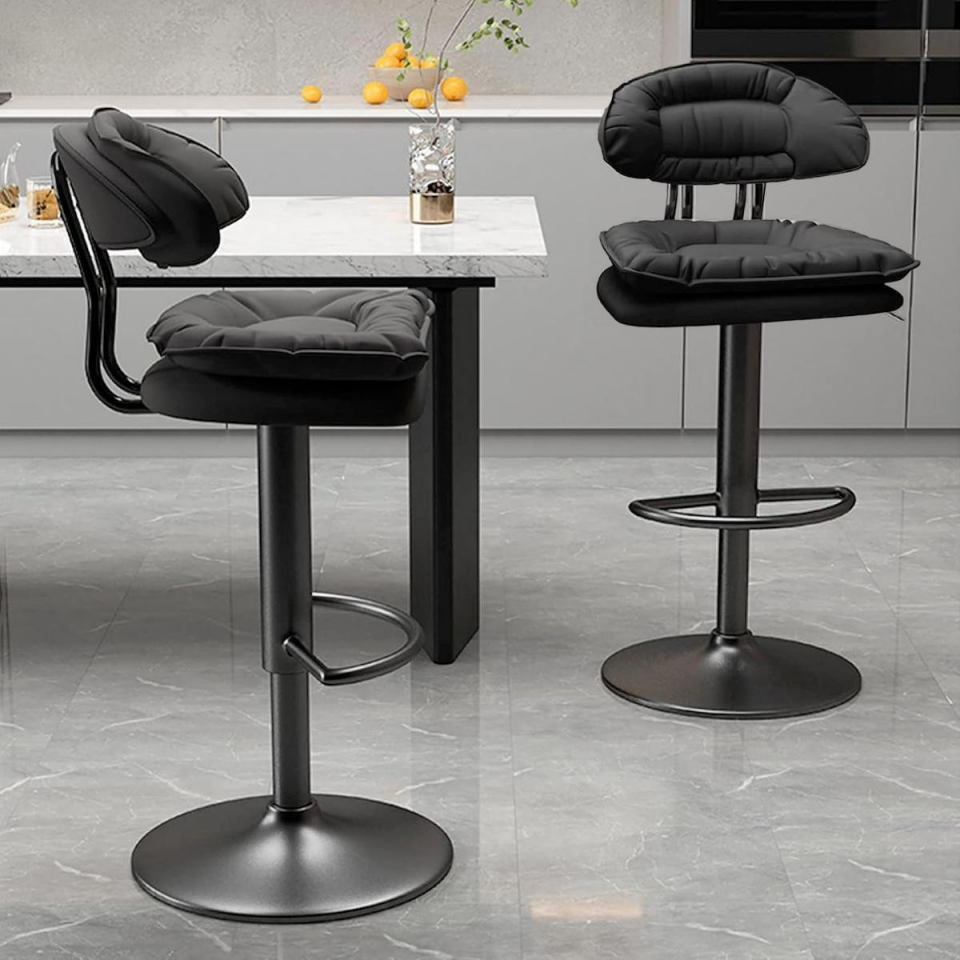 BAR SANDALYESİ POFUDUK AYRIK YASLANMA  SİYAH