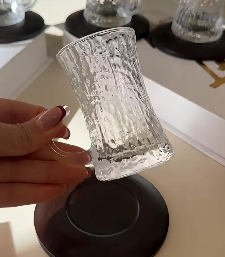 ÇAY BARDAĞI SETİ CAM DOKULU KULPLU  SET