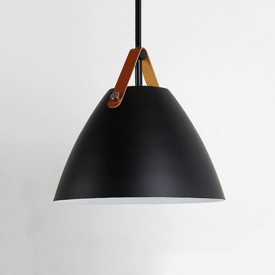 AVİZE KAHVERENGİ KAYIŞLI METAL MAT SİYAH 27*25