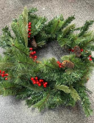 YILBAŞI SÜSÜ KAPI ÇELENK MİNİ KOZALAK KIRMIZ MEYVE