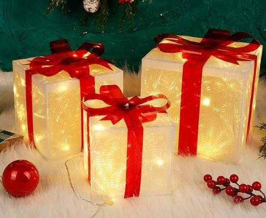 NET*/YILBAŞI SÜSÜ IŞIKLI HEDİYE PAKETİ