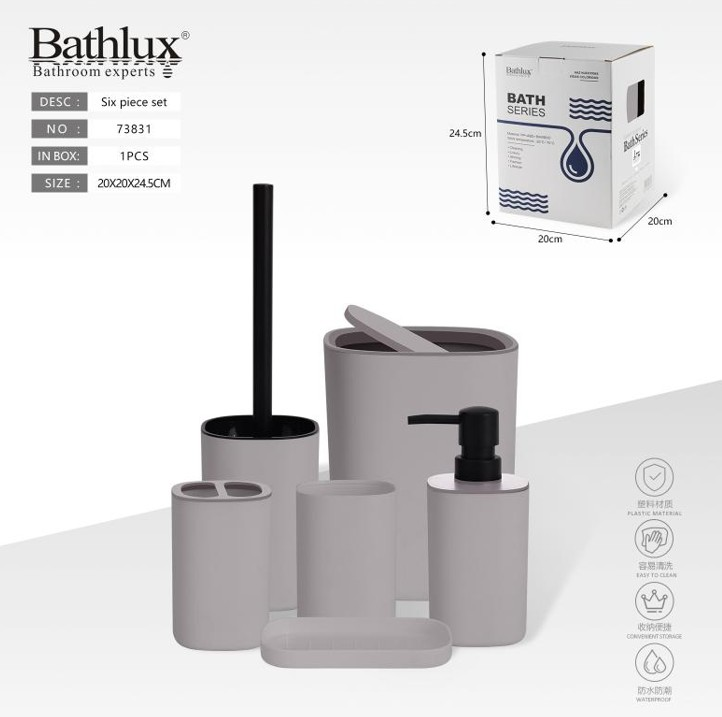BANYO AKSESUAR SETİ 6'LI MAT GRİ