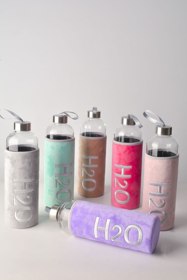 MATARA CAM H2O PELUŞ KILIFLI 1000ML MIX